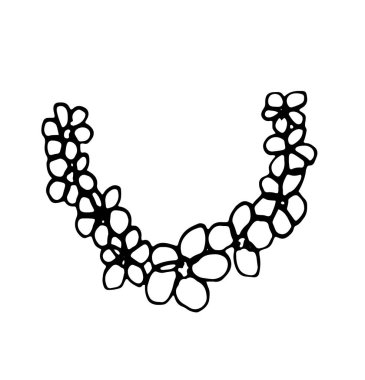 Boncuk elle çizilmiş karalama. Davet, tebrik kartı için mükemmel