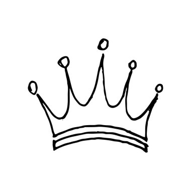 Elle çizilmiş taç doodle'ı. Davet için mükemmel