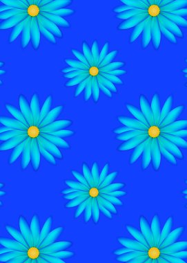 mavi yaprakları ile çiçek desen mavi