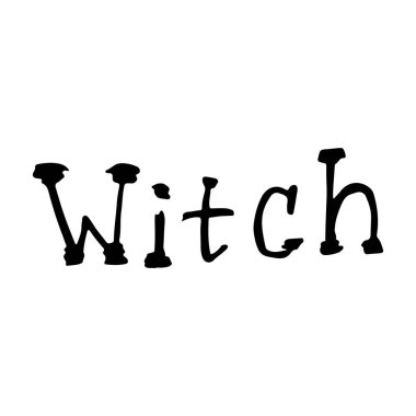 Kara Cadı yazıtları. poster ve arkaplandaki tipografi ögesi için