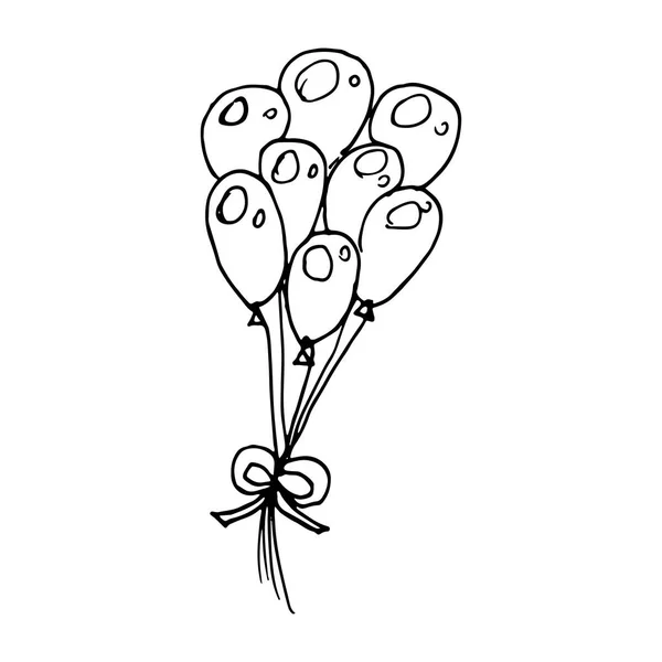 Doodle desenhado à mão de balão.Perfeito para convite — Vetor de Stock