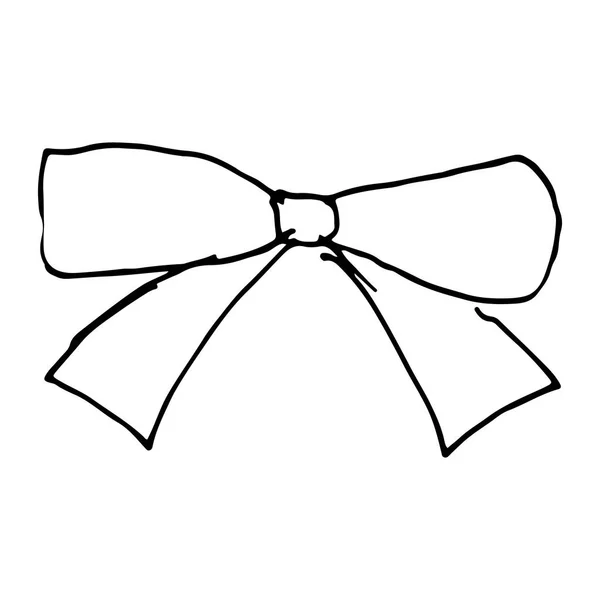 Mão desenhado doodle bow.Perfect para convite, cartão de saudação — Vetor de Stock