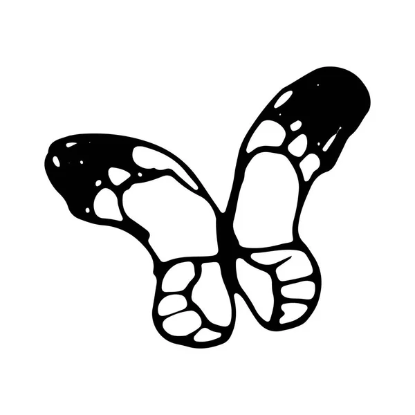 Elle çizilmiş karalama kelebeği. Davet, tebrik kartı için mükemmel — Stok Vektör
