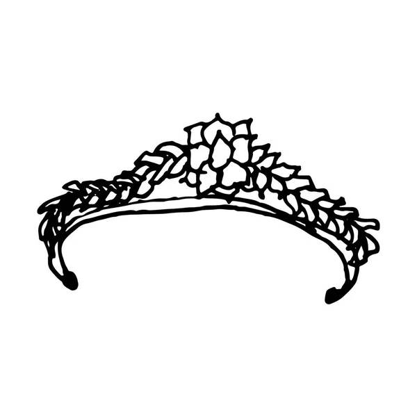 Garabato dibujado a mano de corona. Perfecto para invitación — Vector de stock