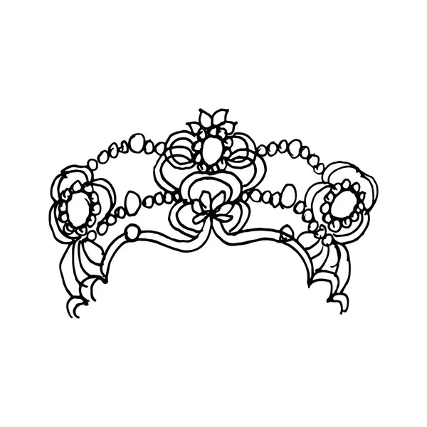 Doodle desenhado à mão de coroa. Perfeito para convite — Vetor de Stock