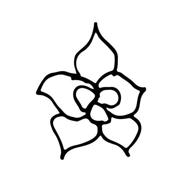 Handgezeichnetes Doodle Flower.Perfekt für Einladung, Grußkarte — Stockvektor