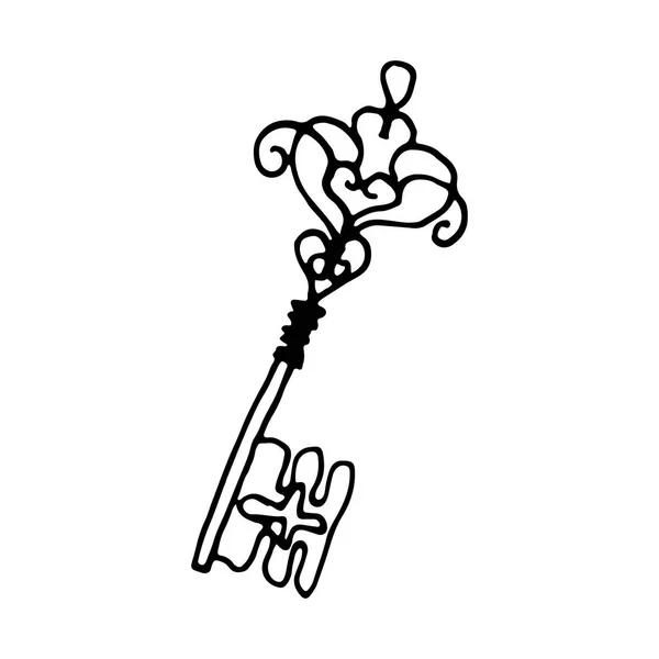 Chaveiro desenhado à mão key.Perfect para convite, cartão de saudação —  Vetores de Stock