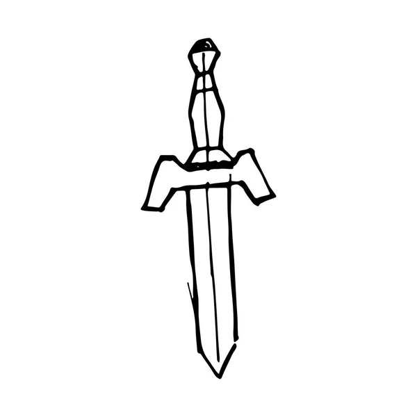 剣の手描き落書き。招待、グリーティングカードに最適 — ストックベクタ