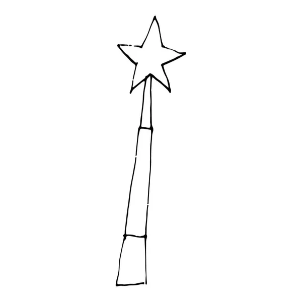 Handgezeichnetes Doodle magic wand.perfect für Einladung, Grußkarte — Stockvektor