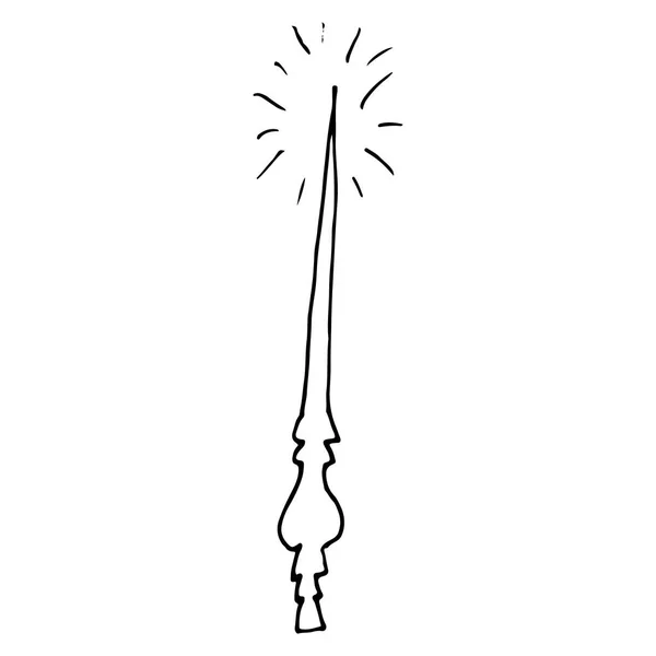 Mão desenhado doodle magia wand.Perfect para convite, cartão de saudação —  Vetores de Stock