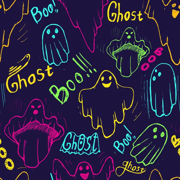 Patroon met Whisper Ghost hand draw. — Stockvector