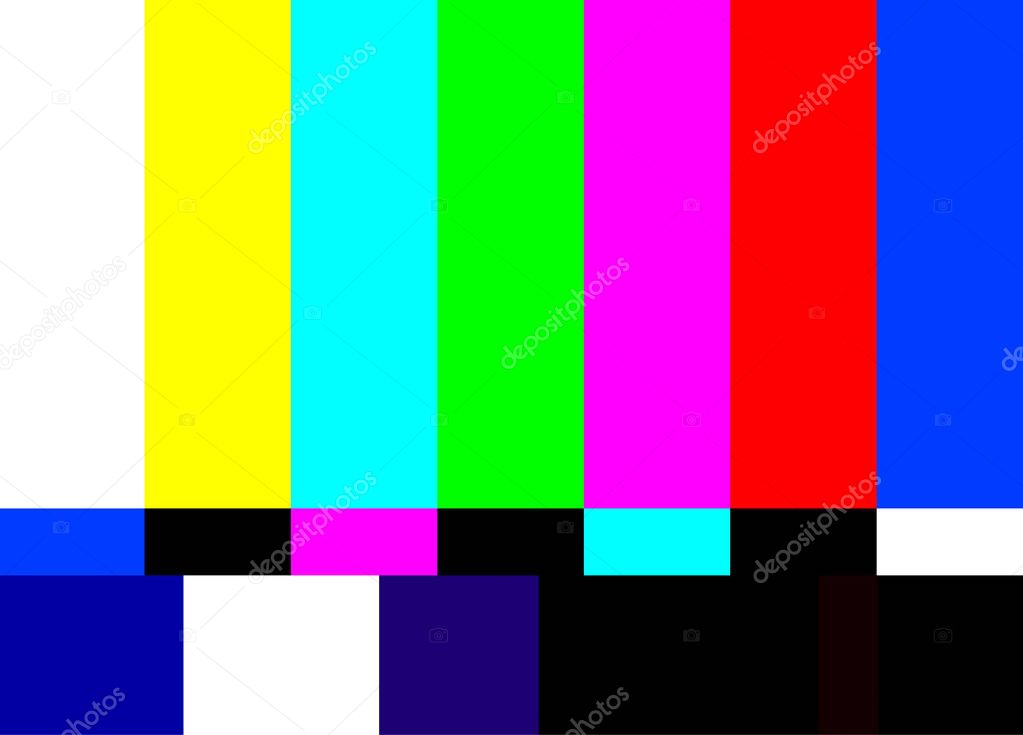retro television test pattern. rainbow background. vector illustration