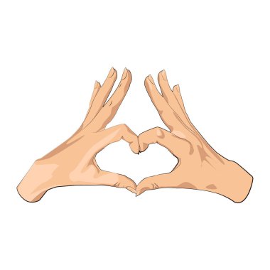 Bir kalp şekli oluşturan el