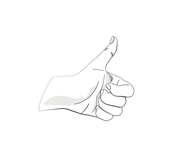 Thumb up like hand symbol vector — Stock Vector