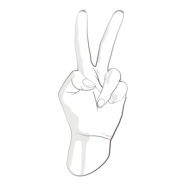 Hand gesture peace sign — Stock Vector