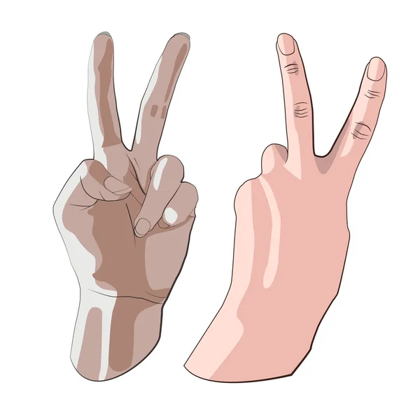 Ręka gestem znak pokoju — Wektor stockowy