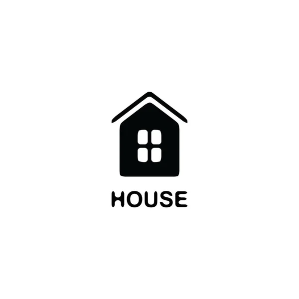 Ícone de casa simples isolado no fundo branco. —  Vetores de Stock