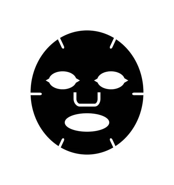 Černá ikona masky obličeje. Lékařství, kosmetologie a zdravotní péče. — Stockový vektor