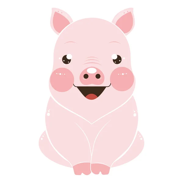 Cute pink pigs characters. Happy pig — Stock Vector