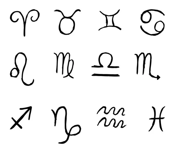 Zodiac signs icons, horoscope symbols set, vector illustration. — Stock Vector