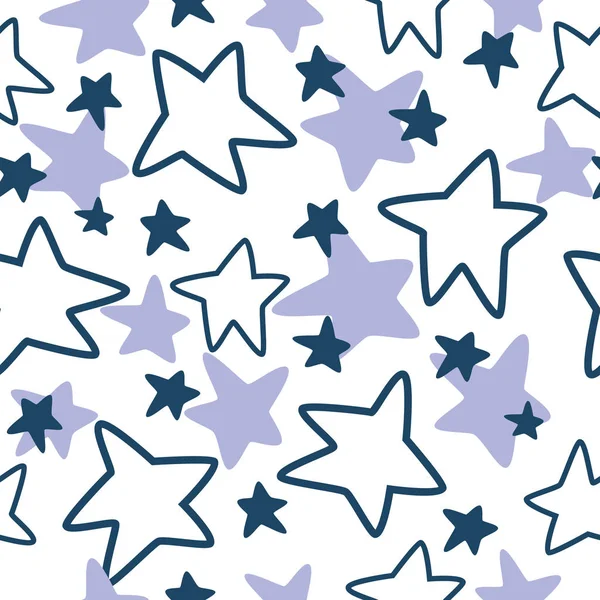 Padrão com estrelas azul e violeta — Vetor de Stock