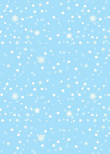 Motif sans couture avec chute de neige sur bleu — Image vectorielle