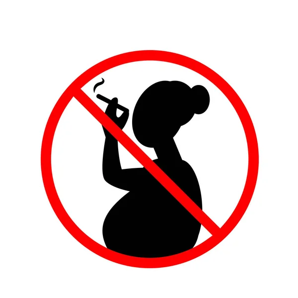 No, fumare, gravidanza, segno . — Vettoriale Stock