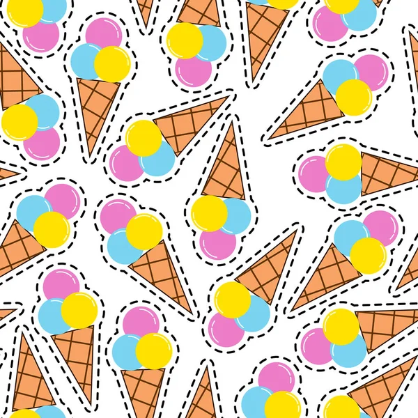 밝은 색상의 아이스크림 패턴. — 스톡 벡터