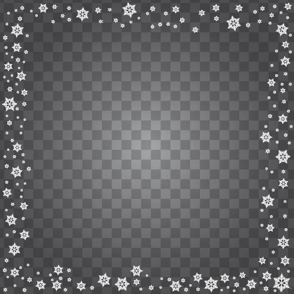 Snowflake Border vector geïsoleerd op transparante achtergrond. — Stockvector