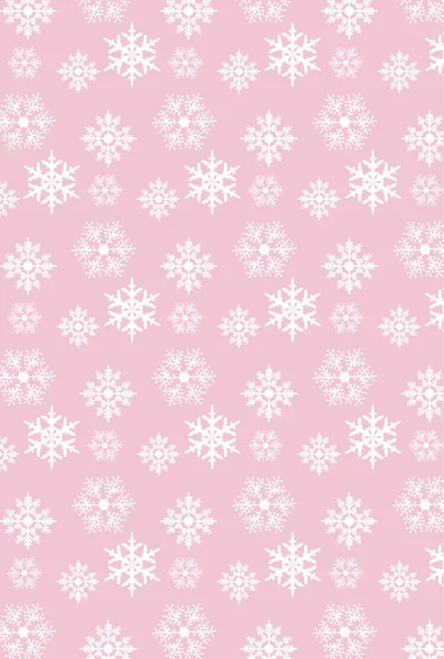 Flocons de neige sur fond rose . — Image vectorielle