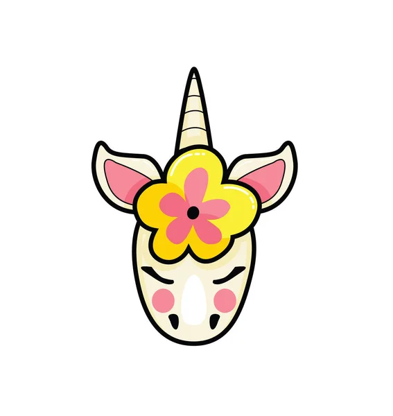 Wektor ilustracja cute Unicorn twarz — Wektor stockowy