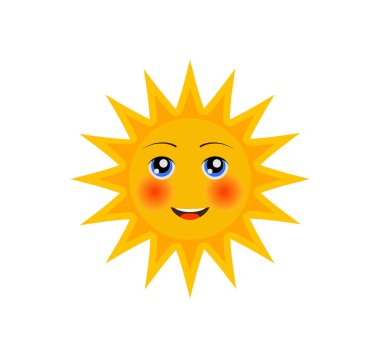 ruddy yanakları ile güneşin komik çizgi film karakteri