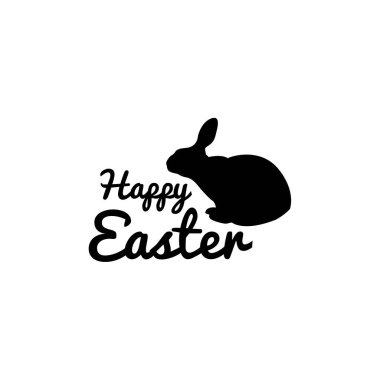 Mutlu Paskalya yazıt. bunny sembolü ile etiket seti.