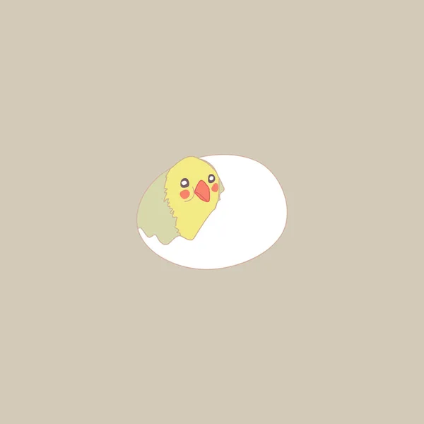 Linda chica asomándose de un huevo roto. pollo eclosionado — Vector de stock
