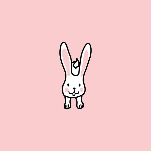 Смішний стрибок кролика. ручний намальований елемент — стоковий вектор