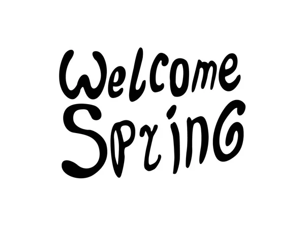 Letras de primavera de bienvenida — Vector de stock