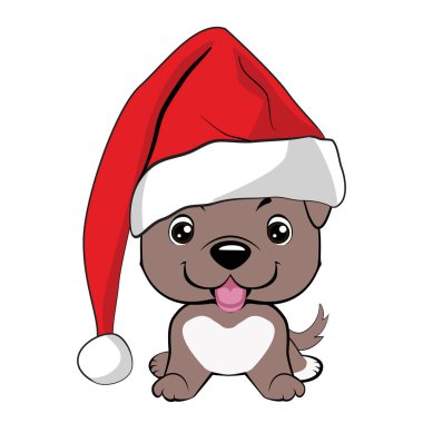 Kırmızı saçlı mutlu köpek beyaz yakalı kırmızı ceketli ve beyaz arka planda beyaz bir pompon ile kırmızı şapkalı.