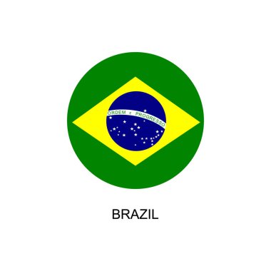 vektör - Brezilya bayrağı parlak düğme