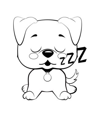 köpek karakteri sırtında uyku, sevimli komik terrier vektör illüstrasyon