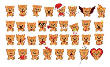 Farklı küçük köpeklerin büyük seti.