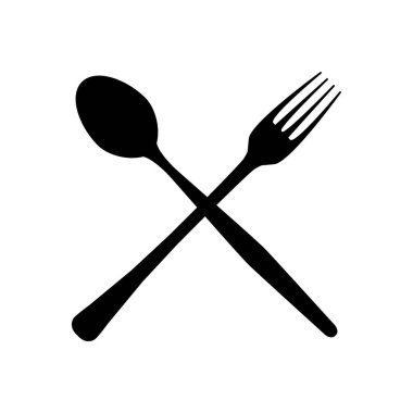 çatal ve kaşık birbirleri ile çapraz.