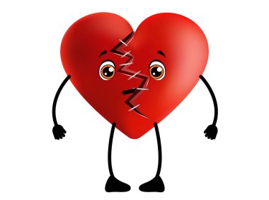 Sıcak 3d kırık kalp