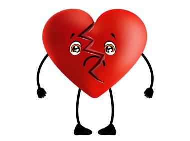 Sıcak 3d kırık kalp