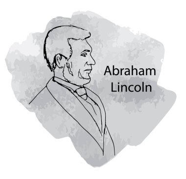 Siyah çizgilerile Abraham Lincoln bir portre
