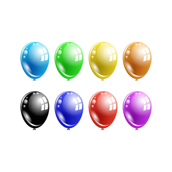Un ensemble de ballons multicolores . — Image vectorielle