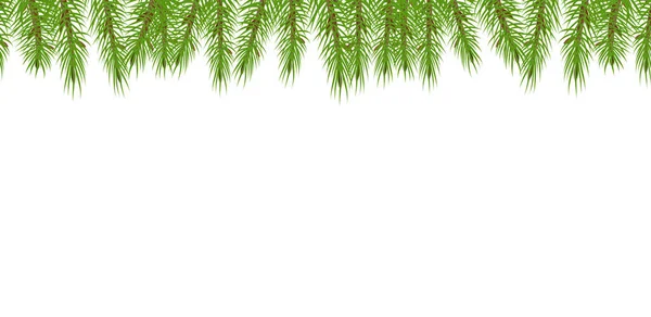 Ramos de uma árvore de Natal pendurada de cima — Vetor de Stock