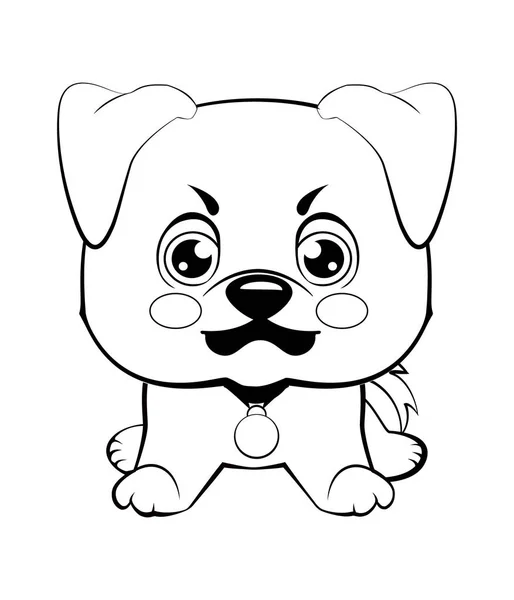Vector illustration of Angry puppy — Stock Vector
