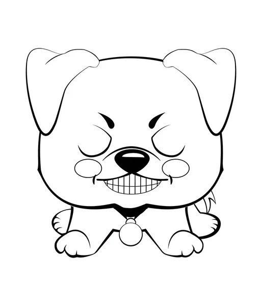 Ilustración vectorial de cachorro enojado — Vector de stock