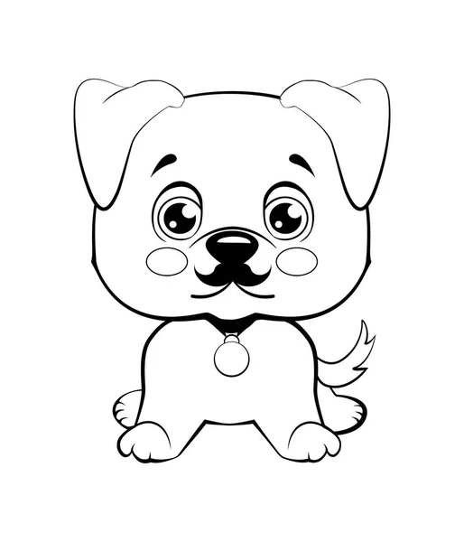 Icon dog breed dog. The puppy has a curvy mustache — Stock Vector