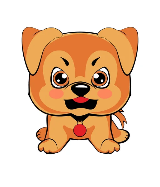 Ilustración vectorial de cachorro enojado — Vector de stock